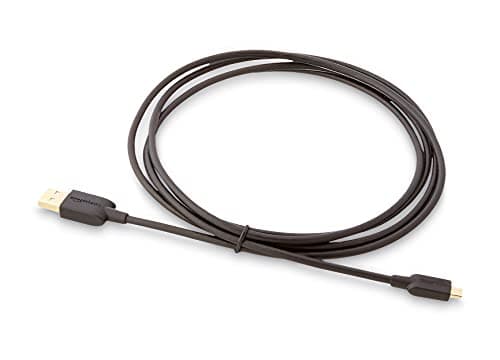Amazon Basics USB-A to Micro USB Charging Cable, 480Mbps Data Transfer Speed, Gold-Plated Plugs, Compatible with Android Phones and Tablets, 6 Foot, Black — view 3