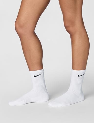 Nike Unisex Everyday Cushioned Training Crew Socks (3 Pairs), White/Black, Medium — view 3