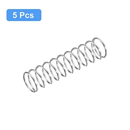 uxcell Compression Spring, 5Pcs 304 Stainless Steel, 10mm OD, 0.8mm Wire Size, 40mm Free Length, Silver Tone — view 2
