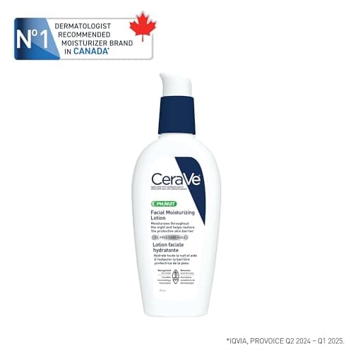 CeraVe Facial Moisturizing Lotion Pm | Ultra Lightweight, Night Face Moisturizer With Hyaluronic Acid | Fragrance Free, 89 Milliliters (1 Pack) — view 4