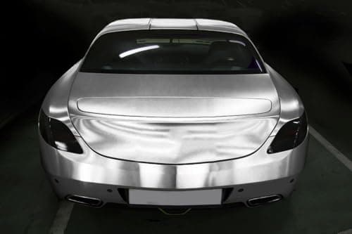 LZLRUN Brushed Metallic Steel Silver Car Vinyl Wrap Film 2" x 30ft — view 3