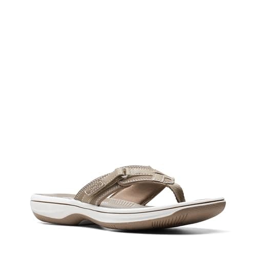 Clarks Women's Breeze Sea Flip-Flop, Taupe Synthetic, 9 — view 2