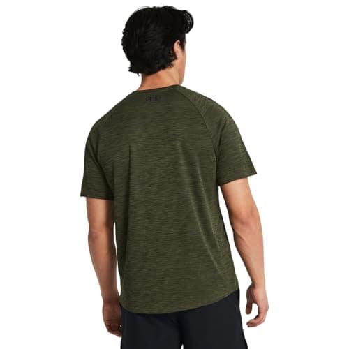 Under Armour Men's Tech Textured Short Sleeve T Shirt, (390) Marine Od Green / / Black, Large