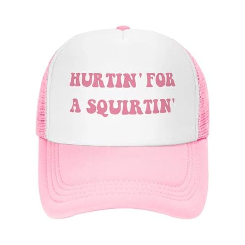 Hurtin' for A Squirting Funny Trucker Hats for Women Hot Pink Adult Humor Dirty Joke Gag Baseball Caps for Girls Women Men Hat