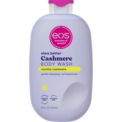 eos Body Wash, Vanilla, Moisturizing Creamy Gel Formula with Shea Butter, Glycerin, Vitamin E, pH Balanced, Sensitive Skin, Vegan, 16 fl oz