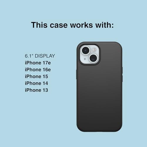 OtterBox iPhone 17e, 16e, 15, 14, & 13 Figura Series Case - Black - Aesthetic, Silicone Phone Cases, Protective Minimalist Design, MagSafe iPhone Case with Camera Protection