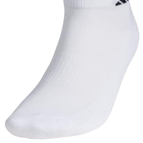 adidas Men's Athletic Cushioned Low Cut Ankle Socks (6 Pairs) Durable & Comfortable, White/Black, XL — view 4