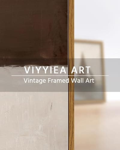 VIYYIEA Modern Abstract Framed Wall Art, Brown Grey Wall Art Bedroom Neutral Decor, Canvas Print Color Pictures, Living Room Vintage Decor, 12x16 inch — view 5
