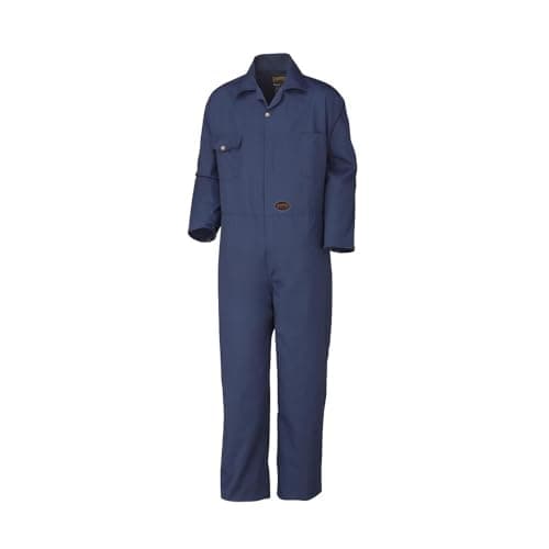 Pioneer Heavy Duty Work Coveralls for Men - 7 Pockets - Adjustable Wrist, Action Back, Elastic Waist - Regular Fit