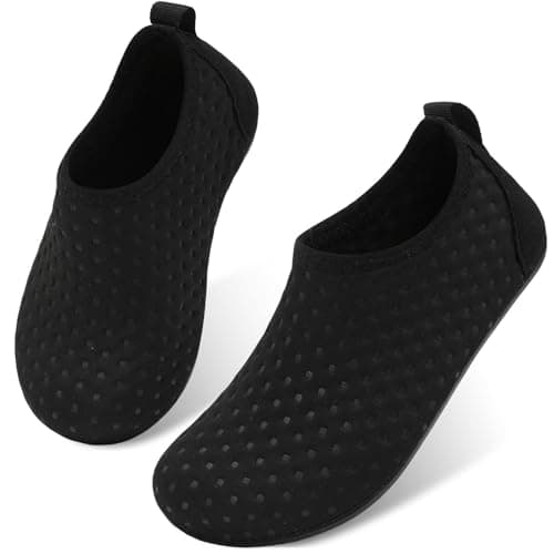 JOINFREE Kids Barefoot Socks Girls Water Shoes Anti-Slip Summer Aqua Shoes Boys Beach Shoes Dot Black 8-8.5 Toddler