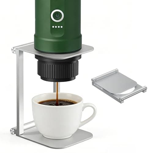 AuSonic Foldable Pour Over Coffee Maker Stand, Aluminum Portable Electric Espresso Machine Stand Compatible with Outin, Portable Coffee Makers, General Funnels Sliver