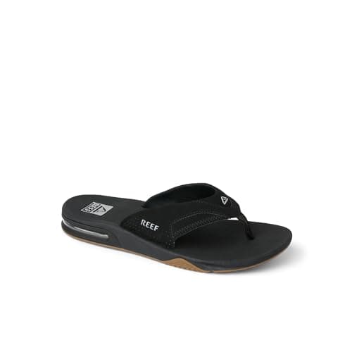 REEF Fanning Mens Sandal Black-Silver 11 — view 6