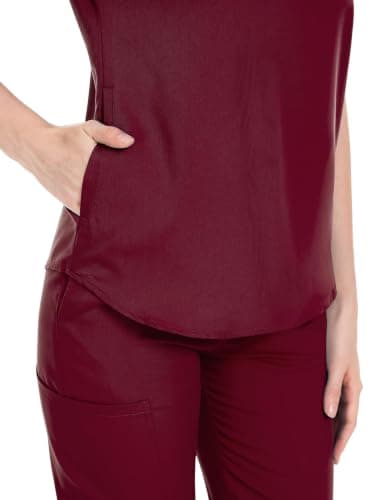 2026 Newest Scrubs Set for Women, 4-Way Stretch Medical Workwear Nurse Uniforms Set Modern Scrub Top & Jogger Pants — view 7