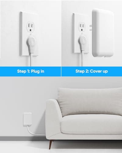 Olcorife Flat Extension Cord with Outlet Cover, Flat Plug Power Strip with 6 Outlets and 3 USB Ports, 5 FT Cord Hidden Outlet Extender for Tight Spaces — view 3