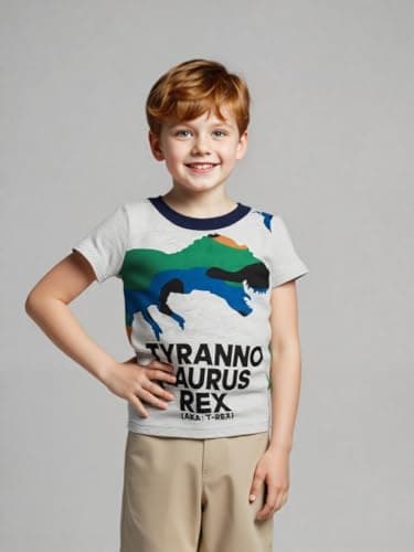 Winzik Boys Shirt Toddler Shirts Kids Boys’ Short Sleeve 3-Pack Crewneck Animal T-Shirt Summer Clothes 18M-8Y(4-5T, Monkey Dinosaur Crocodile) — view 2