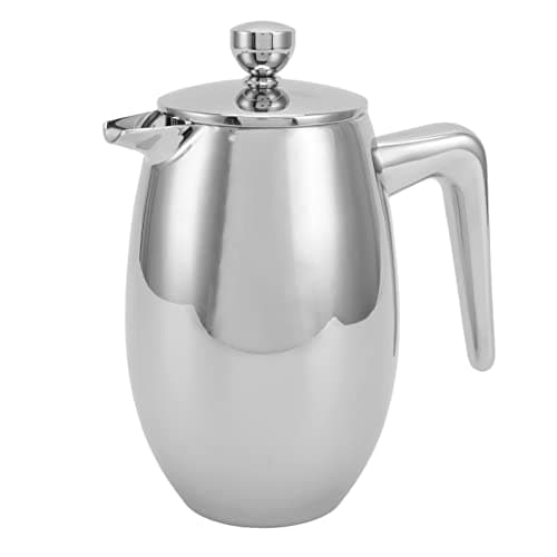 Ycauty Stainless Steel French Press, U-Shape Double Layer Teapot for Home, Stainless Steel French Press Coffee Maker for Coffee Lovers (350ml)