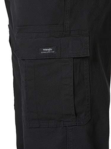 Wrangler Authentics Men's Relaxed Fit Stretch Cargo Pant, Black, 42W x 30L — view 5