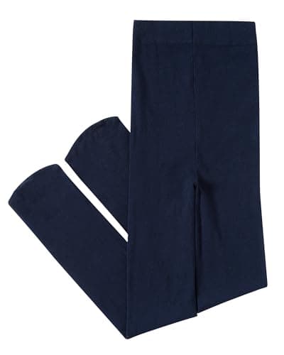 CHUNG Girls Light Weight High Stretchy Footed Legging Lights Students Ballet Bottom, Navy, 8-11Y