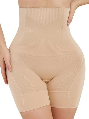 DIGZ Shapewear Women Tummy Control Underwear,High Waisted Shapewear Shorts Butt Lifting Underwear,Seamless Postpartum Underwear Beige