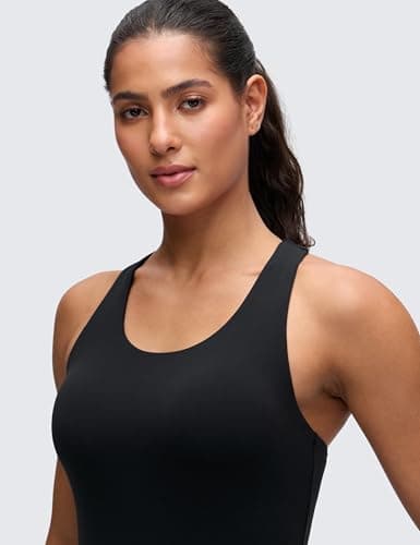 CRZ YOGA Butterluxe Racerback Tank Tops Black Large — view 4