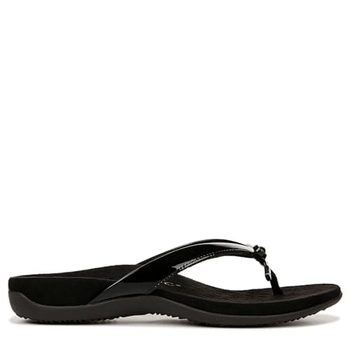Vionic Bella Thong Sandals Black Patent 8 M — view 3