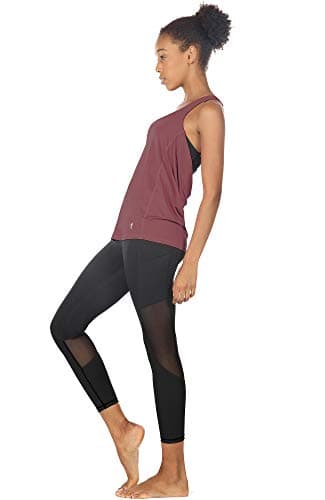 icyzone Yoga Tops Workouts Clothes Activewear Built in Bra Tank Tops for Women (L, Mauve Orchid) — view 3