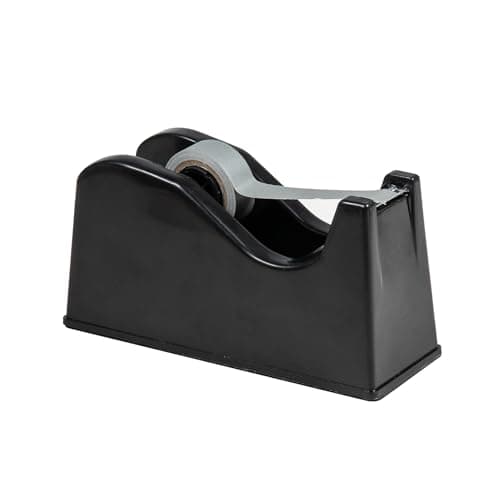 Desktop Tape Dispenser Adhesive Roll Holder (Fits 1" & 3" Core) with Weighted Nonskid Base (1Pack-Black) — view 5