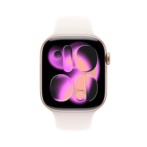 Apple Watch Series 11 [GPS 46mm] Smartwatch with Rose Gold Case and Light Blush Sport Band - S/M. Sleep Score, Fitness Tracker, Health Monitoring, Always-On Display, Water-Resistant