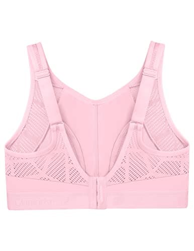 Glamorise Women's Full Figure No Bounce Plus Size Camisole Wirefree Back Close Sports Bra #1066, Parfait Pink, 36F — view 4