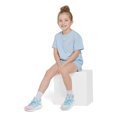 RUNSIDE Girls Tennis Shoes Lightweight Sports Kids Sneakers Lace-up for Running/Walking, Toddler/Little Kid/Big Kid Gradient Blue