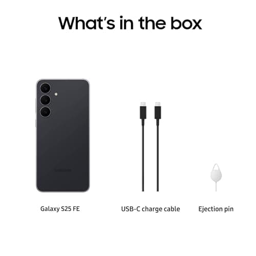 Samsung Galaxy S25 FE Cell Phone (2025), 128GB AI Smartphone, Unlocked Android, Large Display, 4900mAh Battery, High Res-Camera, AI Photo Edits, Durable, US 1 Yr Warranty, JetBlack — view 9