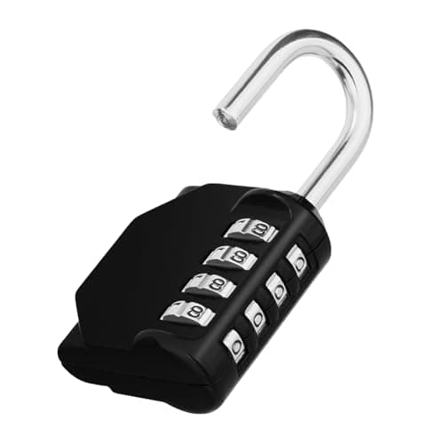 ZHEGE Padlock, Combination Lock 4 Digits, Outdoor Lock Weatherproof (Black)