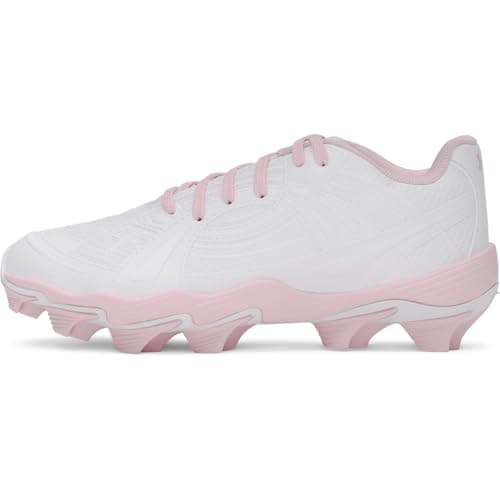 Under Armour Girls' Glyde Sola RM JR Softball Cleats, (101) White/Red/Stone, 1, US