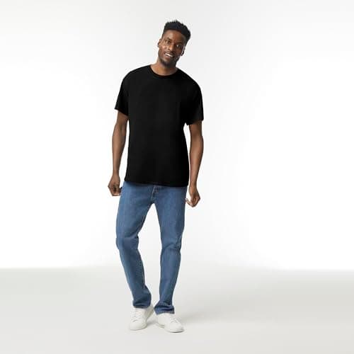 Gildan mens Heavy Cotton T-shirt, Style G5000, Multipack Shirt, Black (2-pack), X-Large US — view 2