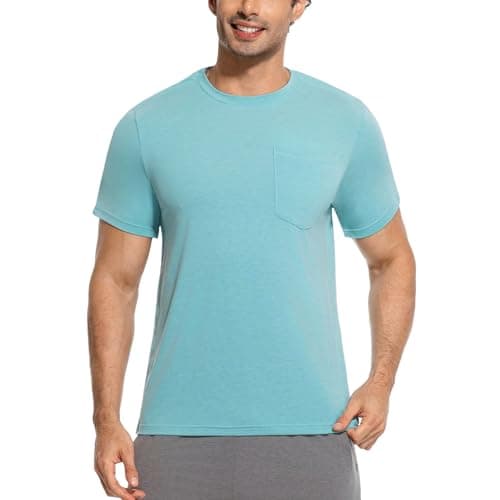 RefindWin Mens Post Shoulder Surgery Shirt Short Sleeve Tear Away Shirts Adaptive Clothing Men Chemo Port Shirts Cyan XL — view 6