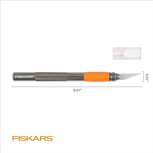 Fiskars SoftGrip Detail Craft Knife - 8" Exacto Knife for Crafting - Multi-Use Exacto Blade Included with Protective Cover — view 5