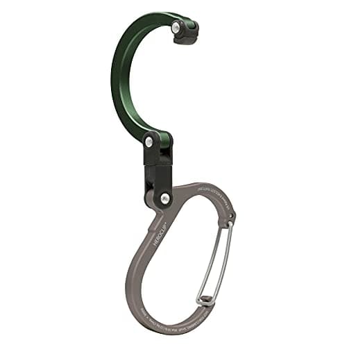 GEAR AID HEROCLIP Carabiner Clip and Hook (Small) for Purse, Stroller, and Backpack, Forest Green
