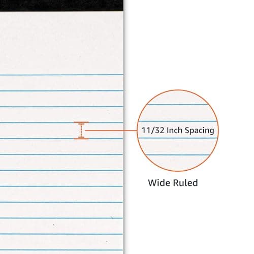 Amazon Basics Wide Ruled Lined Writing Note Pads, 8.5 inch x 11.75 inch, White, 12 Count (12 Pack of 50) — view 2