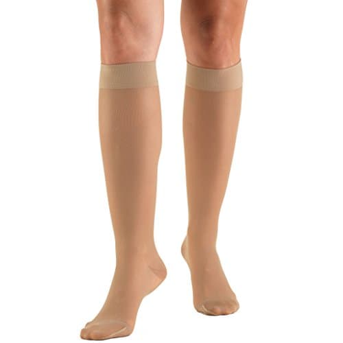 Truform Sheer Compression Stockings, 15-20 mmHg, Women's Knee High Length, 20 Denier, Lite-Beige, X-Large — view 4