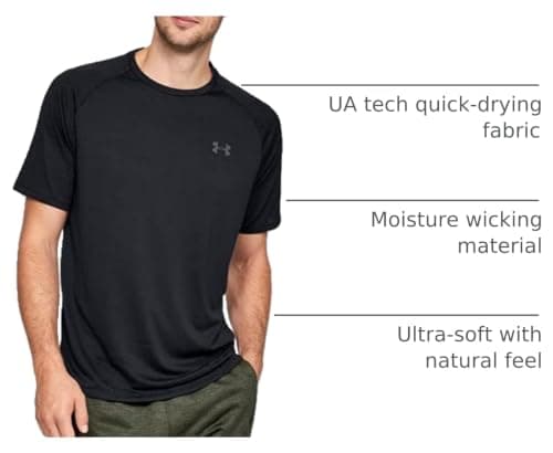 Under Armour Men's Tech 2.0 Short-Sleeve T-Shirt , Black (001)/Graphite, X-Large — view 4