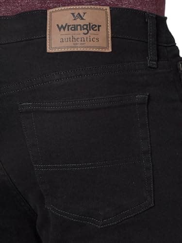 Wrangler Authentics Men's Classic 5-Pocket Regular Fit Flex Jean, Black Flex, 33W x 32L — view 3