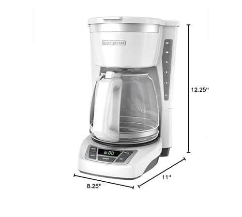 BLACK+DECKER CM1160W-1 CM1160W 12-Cup Programmable Coffeemaker, White/Stainless Steel — view 5