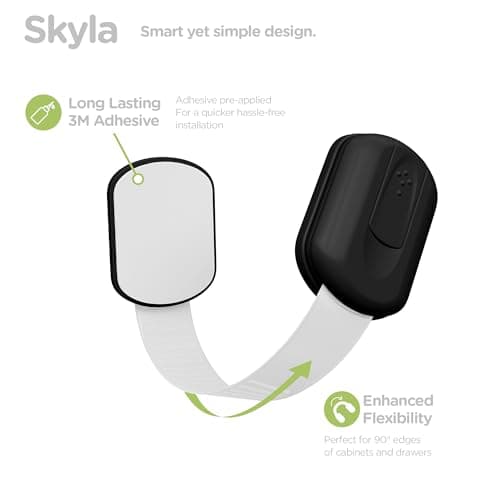 Baby Proofing Child Safety Locks (2 Pack) by Skyla Homes - The Safest, Quickest and Easiest 3M Adhesive Cabinet Latches, No Screws & Magnets, Multi-Purpose for Furniture, Kitchen, Ovens, Toilet Seats — view 3