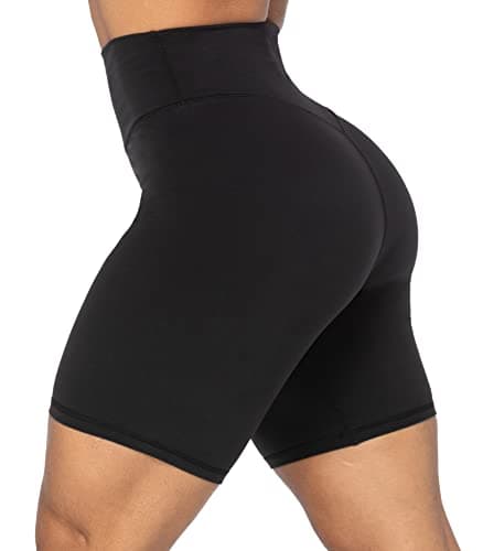 Sunzel High Waist Biker Shorts for Women No Front Seam Soft Yoga Workout Gym Bike Shorts Tummy Control Squat Proof Black — view 2