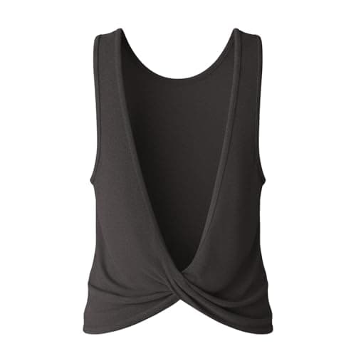 Tank Tops for Women Open Back Athletic Workout Yoga Top Sleeveless Backless Summer Slim Basic Cami Shirts 2026 Womens Tank Tops Dark Gray M — view 5