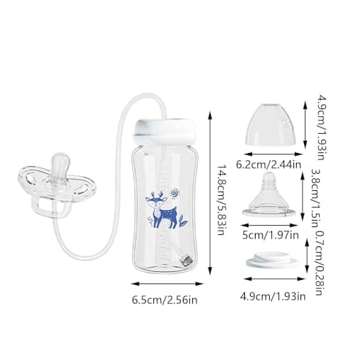Pacifier Bottle Set, Leakproof Silicone Container, Anti Colic Feeding Tool for Boys Girls Kids Home Daycare Living Room Bedroom Camping Picnic Youth Liquid Intake Supplies Junior Care Kit Daily Wash — view 5