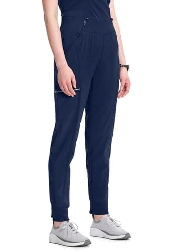 Infinity Women's Scrub Jogger Pants Mid Rise Bottoms with 5 Pockets, Moisture Wicking & 360° Stretch Fabric - CK110A, S, Navy — view 6