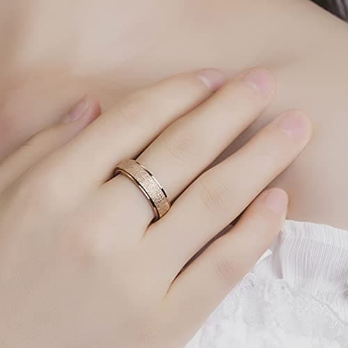 Fidget Ring Women Anxiety Spinner: Fidget Toys Adults Thumb Ring Stainless Steel Spinning Ring Rainbow Gold Black Silver Color (Rose Gold-6mm, 8) — view 4