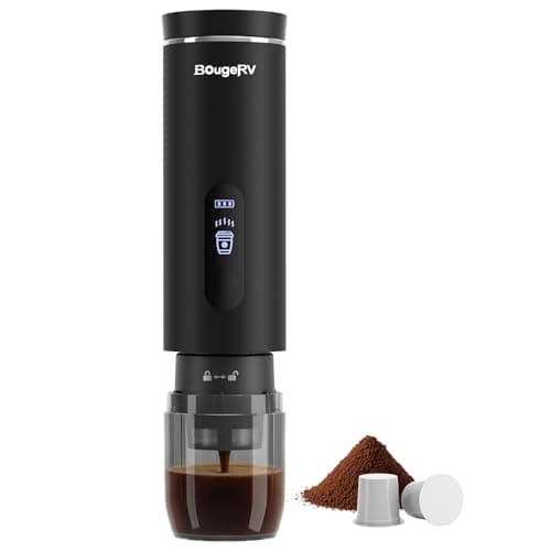 BougeRV Portable Coffee Maker Compatible with K Cup Pods & Ground Coffee