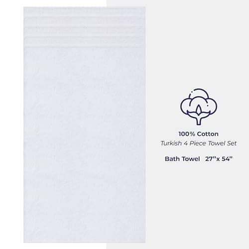 American Soft Linen 100% Cotton Luxury Turkish Towels, 4 PC Bath Towel Set — view 3